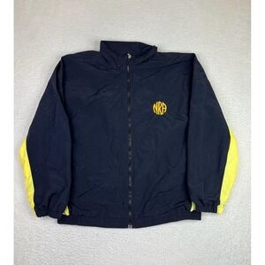 NRA Gear Jacket Mens Large Blue Windbreaker Full Zip Lined Outdoor Hunting
